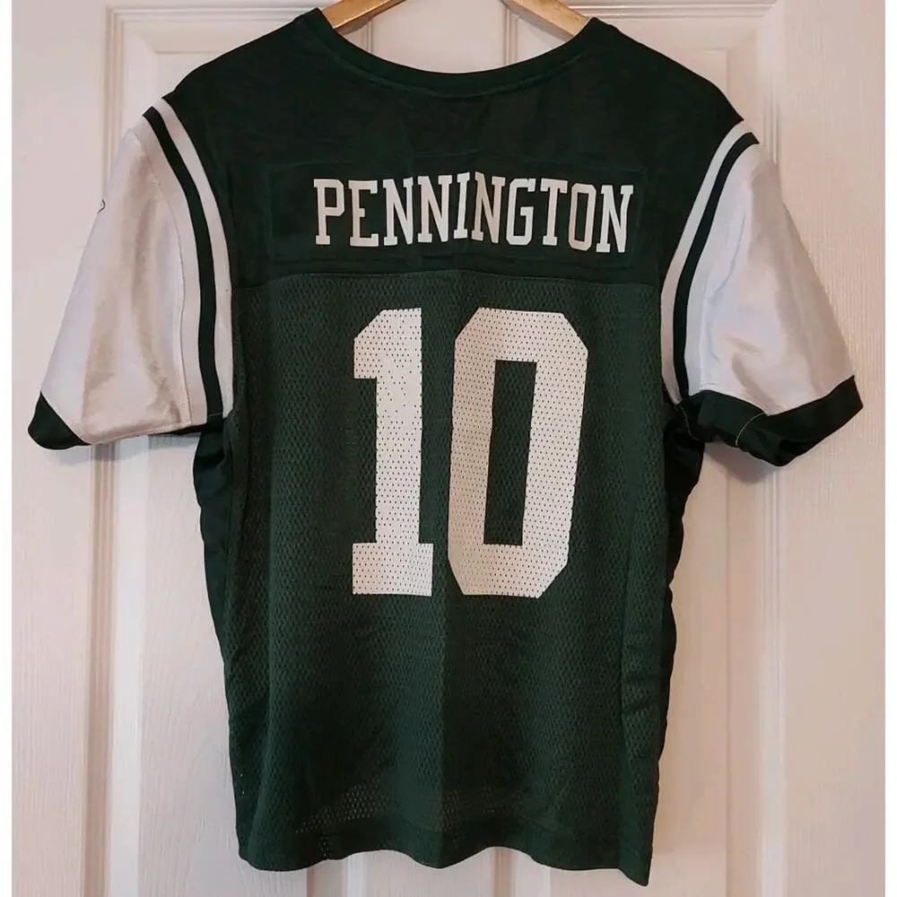 Women's New York Jets Chad Pennington Jersey Green Reebok Mesh Football - XL